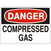 COMPRESSED GAS - DANGER SIGN - COMPRESSED GAS - DANGER SIGN, 14X20, Adhesive Vinyl