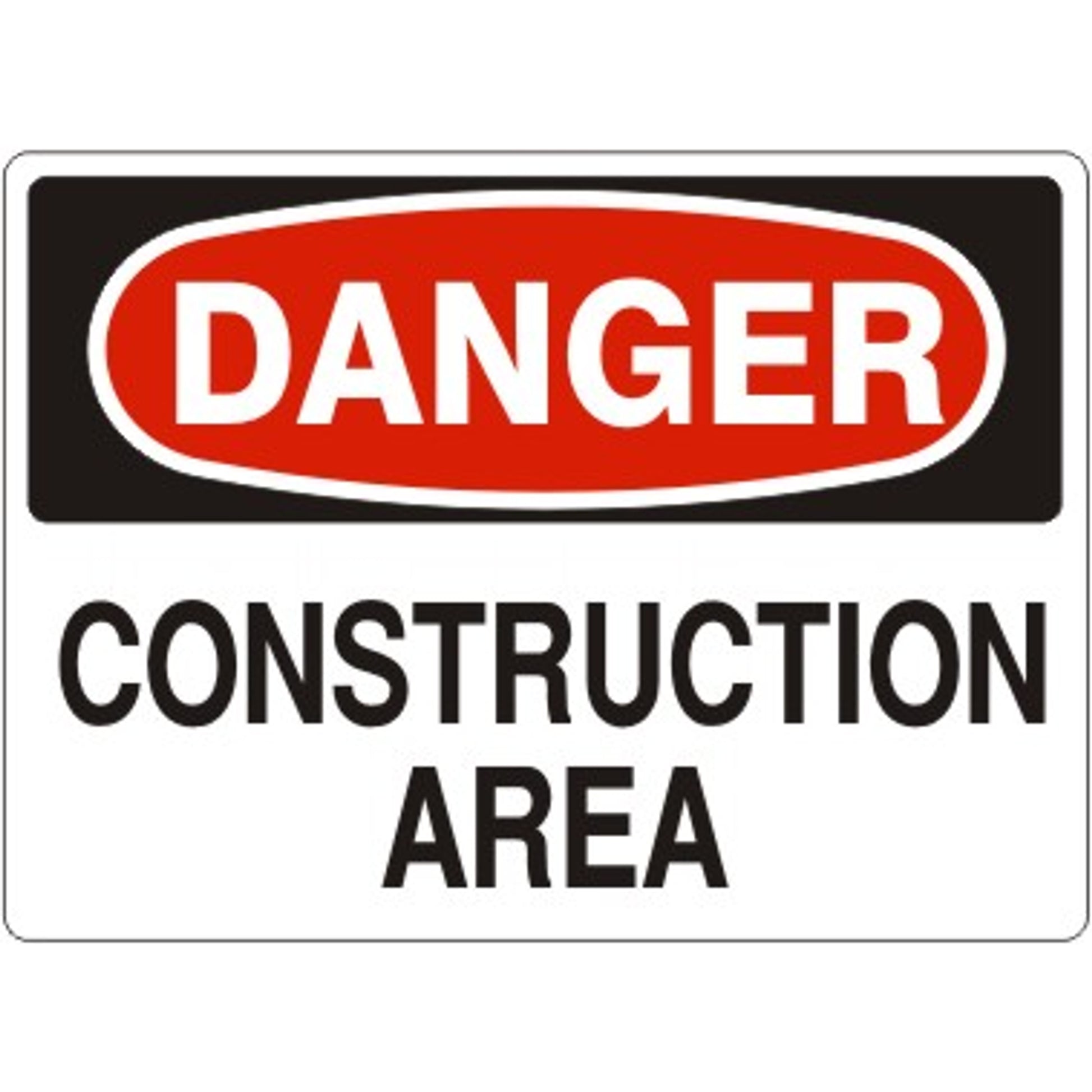 CONSTRUCTION AREA - DANGER SIGN - CONSTRUCTION AREA - DANGER SIGN, 14X20, Adhesive Vinyl