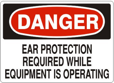 EAR PROTECTION REQUIRED WHILE EQUIPMENT IS OPERATING