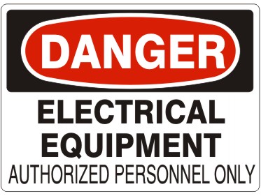 ELECTRICAL EQUIPMENT AUTHORIZED PERSONNEL ONLY - DANGER SIGN