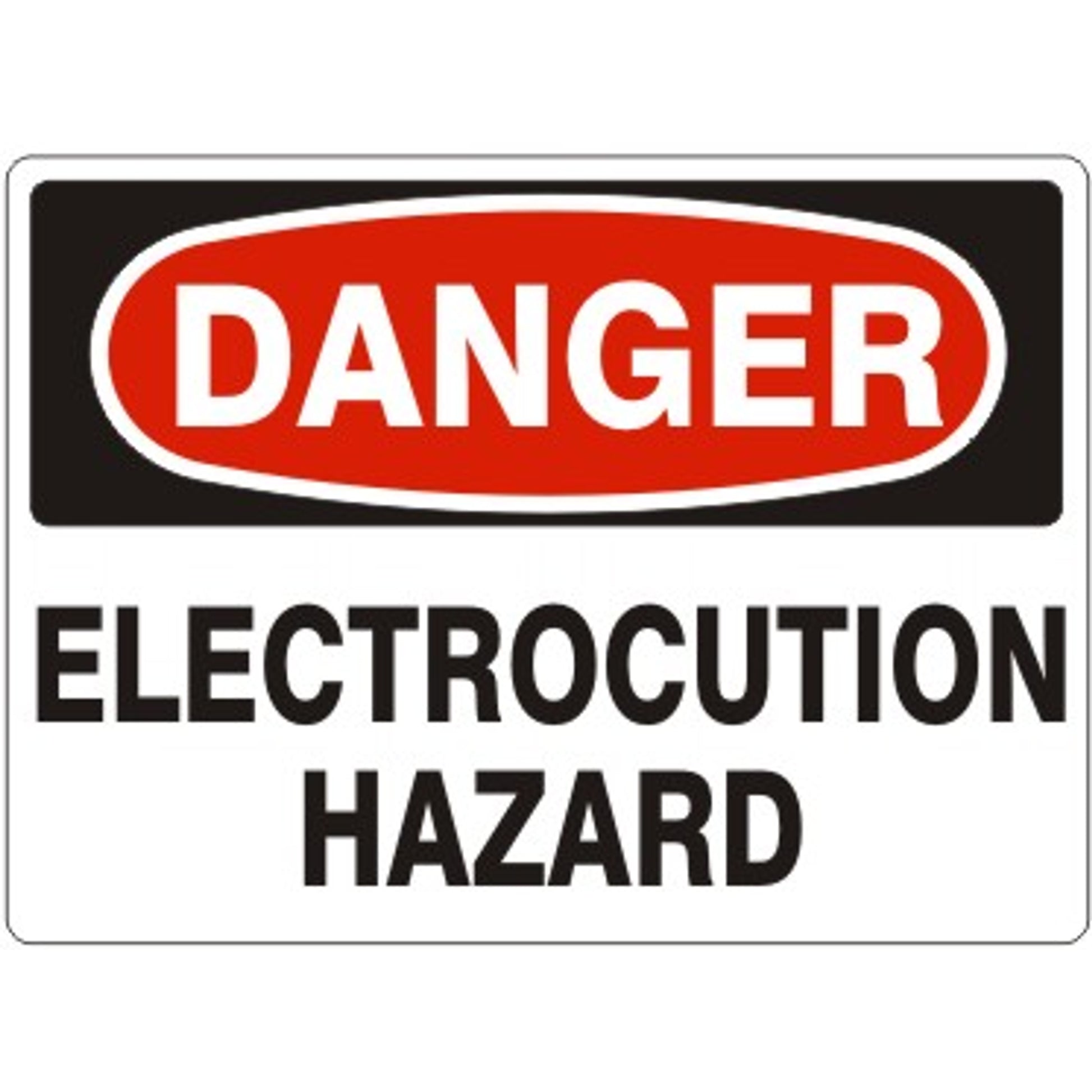 ELECTROCUTION HAZARD - DANGER SIGN - ELECTROCUTION HAZARD - DANGER SIGN, 14X20, Adhesive Vinyl