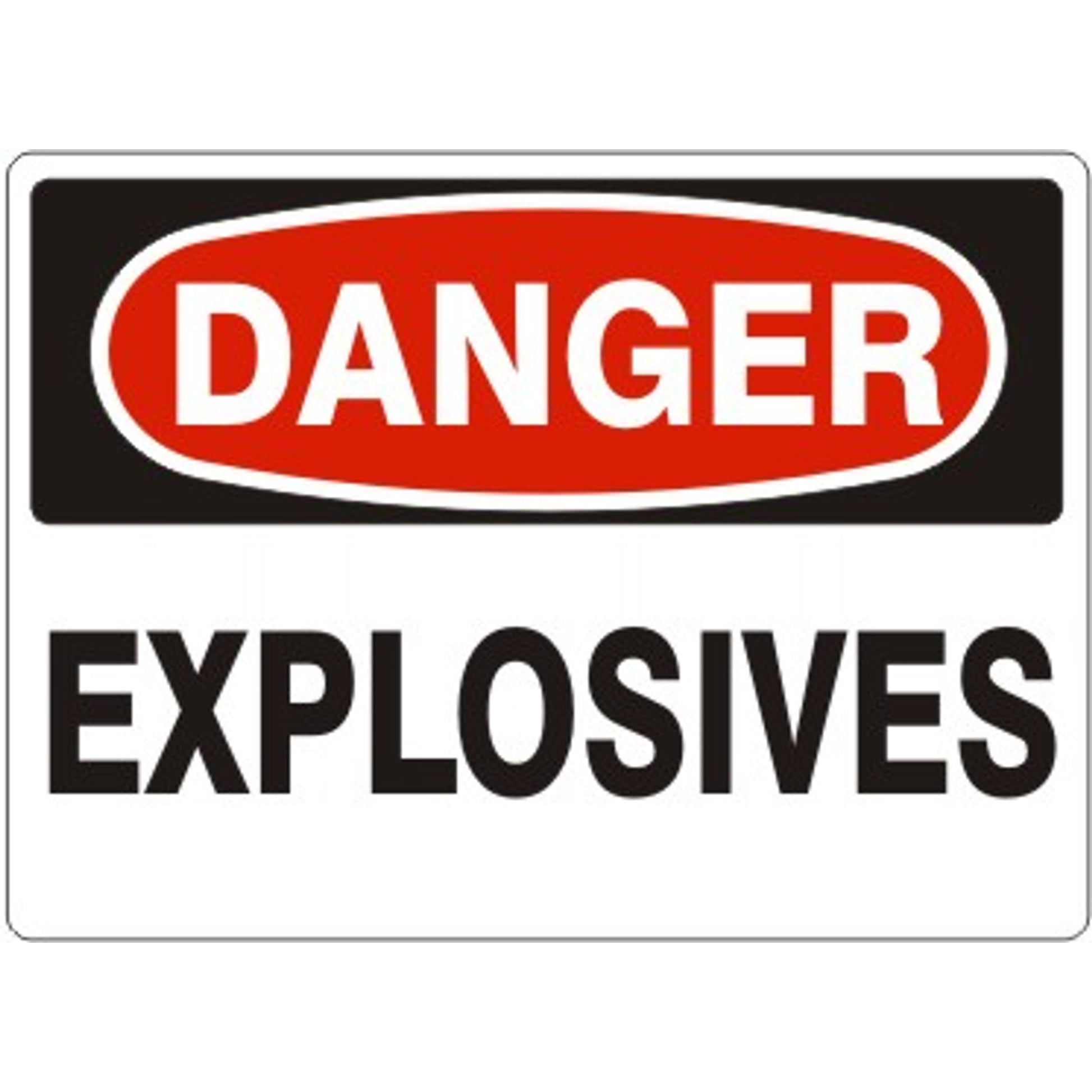 EXPLOSIVES - DANGER SIGN - EXPLOSIVES - DANGER SIGN, 14X20, Adhesive Vinyl