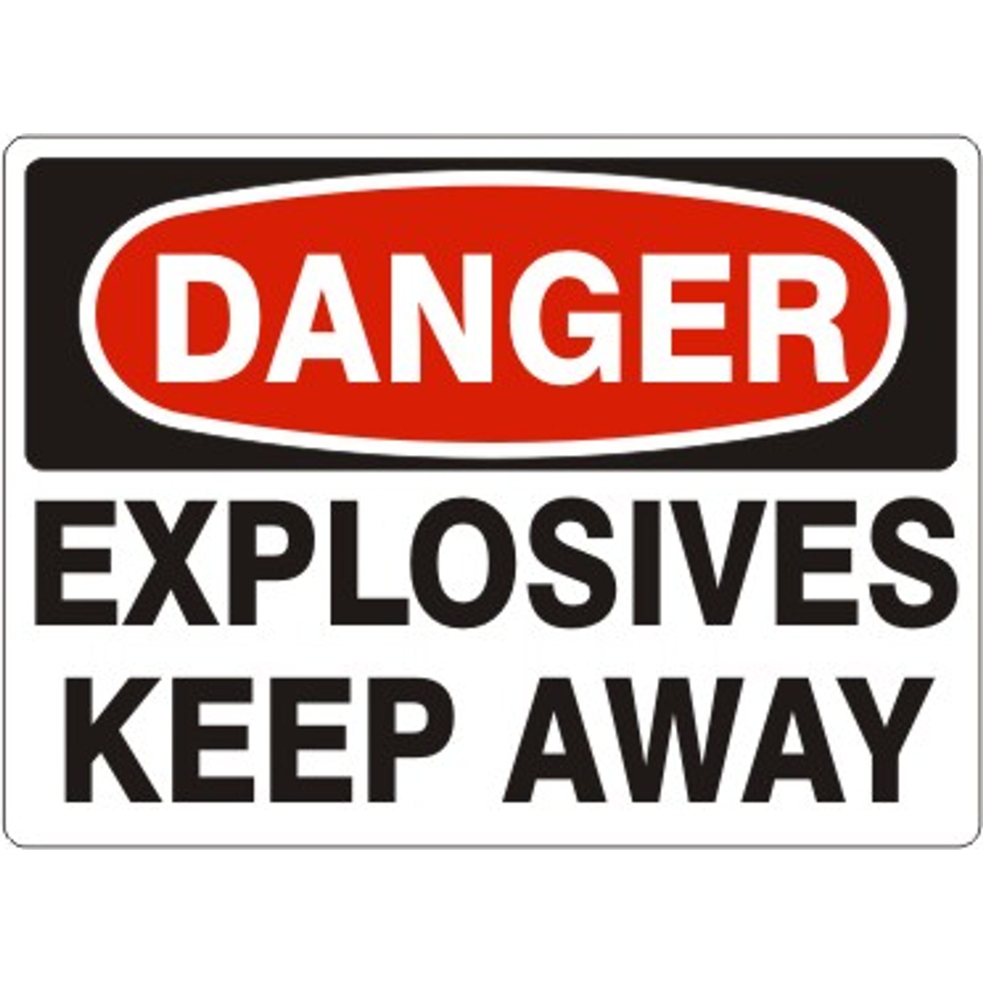 EXPLOSIVES KEEP AWAY - DANGER SIGN - EXPLOSIVES KEEP AWAY - DANGER SIGN, 14X20, Adhesive Vinyl