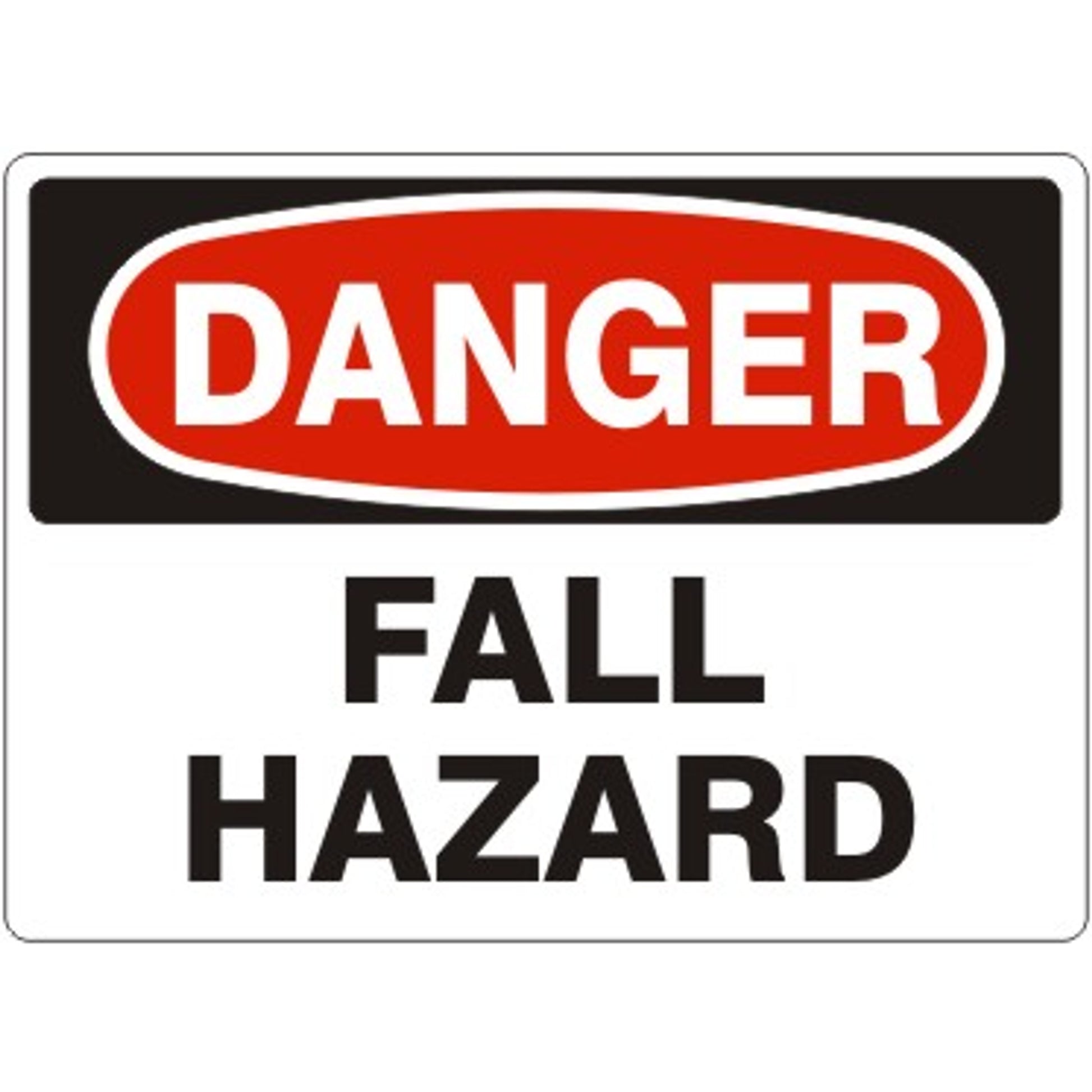 FALL HAZARD - DANGER SIGN - FALL HAZARD - DANGER SIGN, 14X20, Adhesive Vinyl