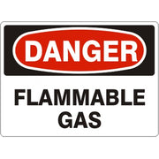 FLAMMABLE GAS - DANGER SIGN - FLAMMABLE GAS - DANGER SIGN, 14X20, Adhesive Vinyl