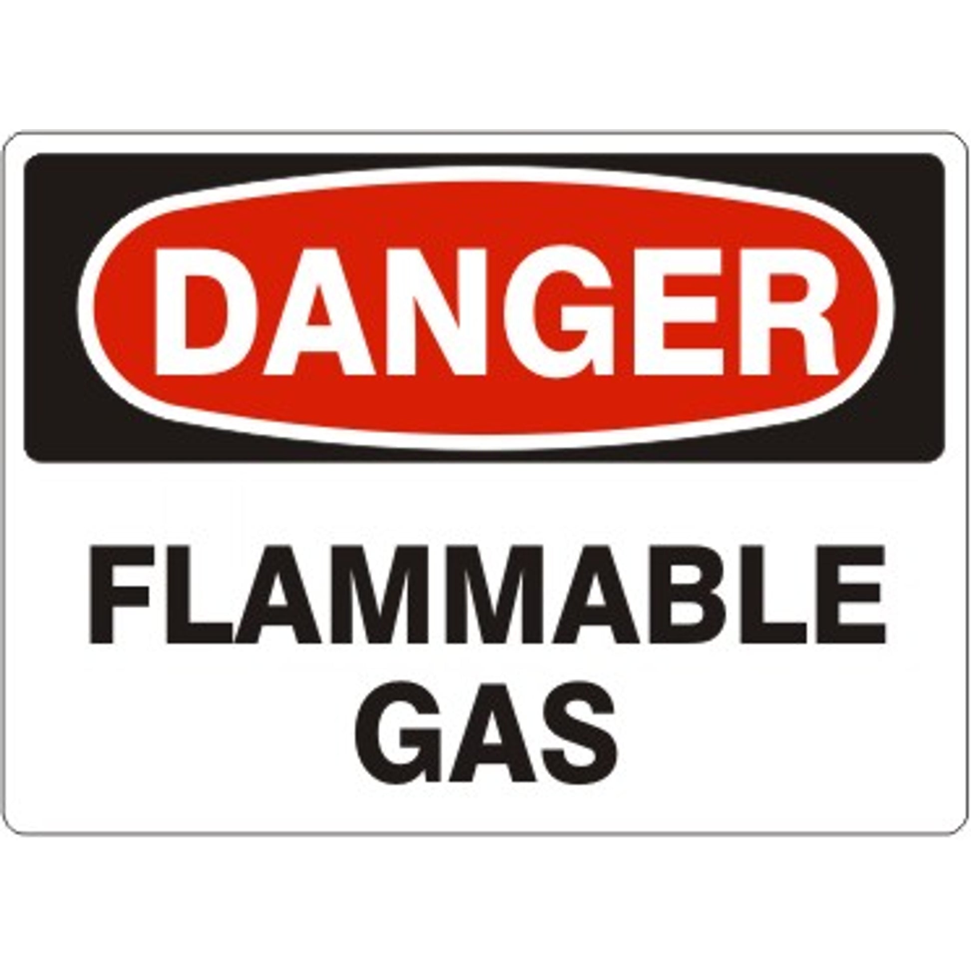 FLAMMABLE GAS - DANGER SIGN - FLAMMABLE GAS - DANGER SIGN, 14X20, Adhesive Vinyl