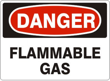 FLAMMABLE GAS - DANGER SIGN
