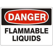 FLAMMABLE LIQUIDS - DANGER SIGN - FLAMMABLE LIQUIDS - DANGER SIGN, 14X20, Adhesive Vinyl