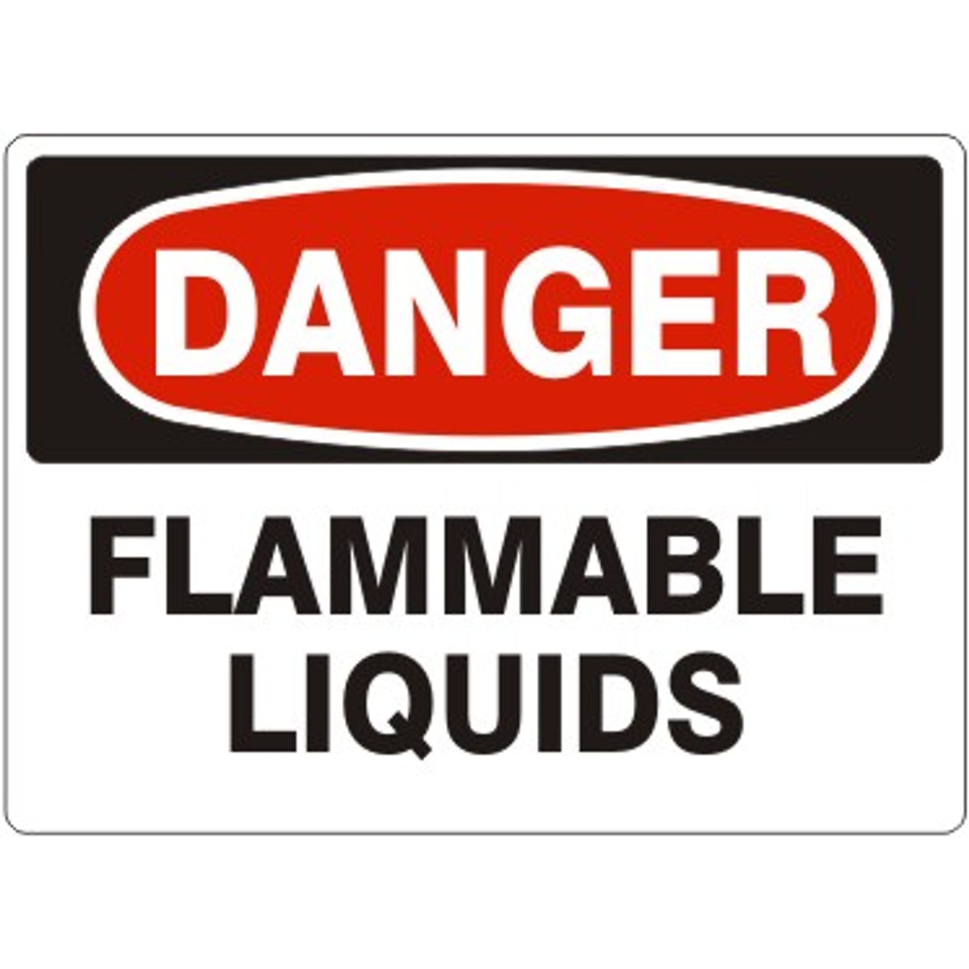 FLAMMABLE LIQUIDS - DANGER SIGN - FLAMMABLE LIQUIDS - DANGER SIGN, 14X20, Adhesive Vinyl