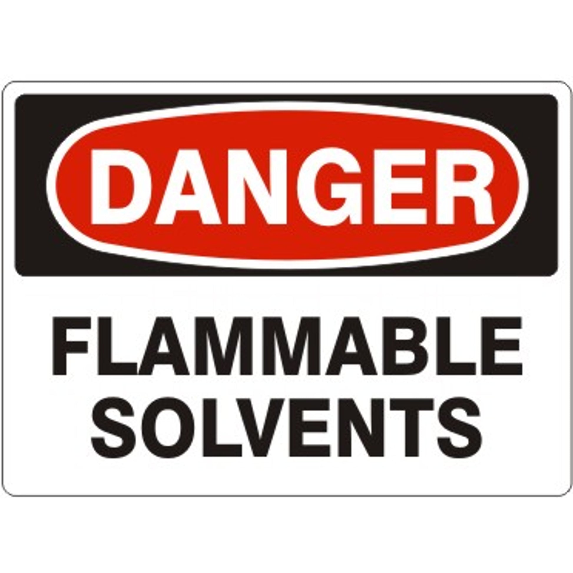FLAMMABLE SOLVENTS - DANGER SIGN - FLAMMABLE SOLVENTS - DANGER SIGN, 14X20, Adhesive Vinyl