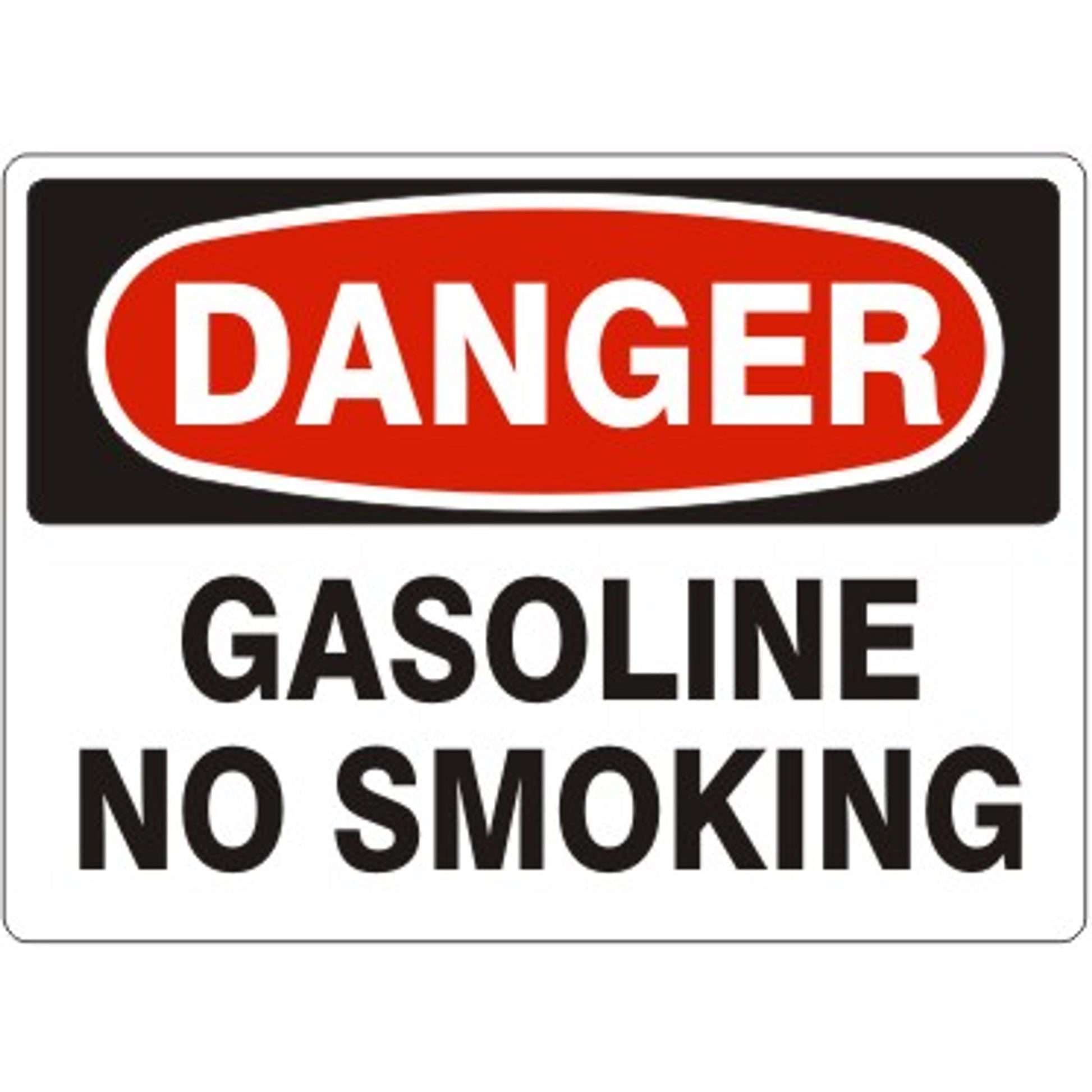 GASOLINE NO SMOKING - DANGER SIGN - GASOLINE NO SMOKING - DANGER SIGN, 14X20, Adhesive Vinyl