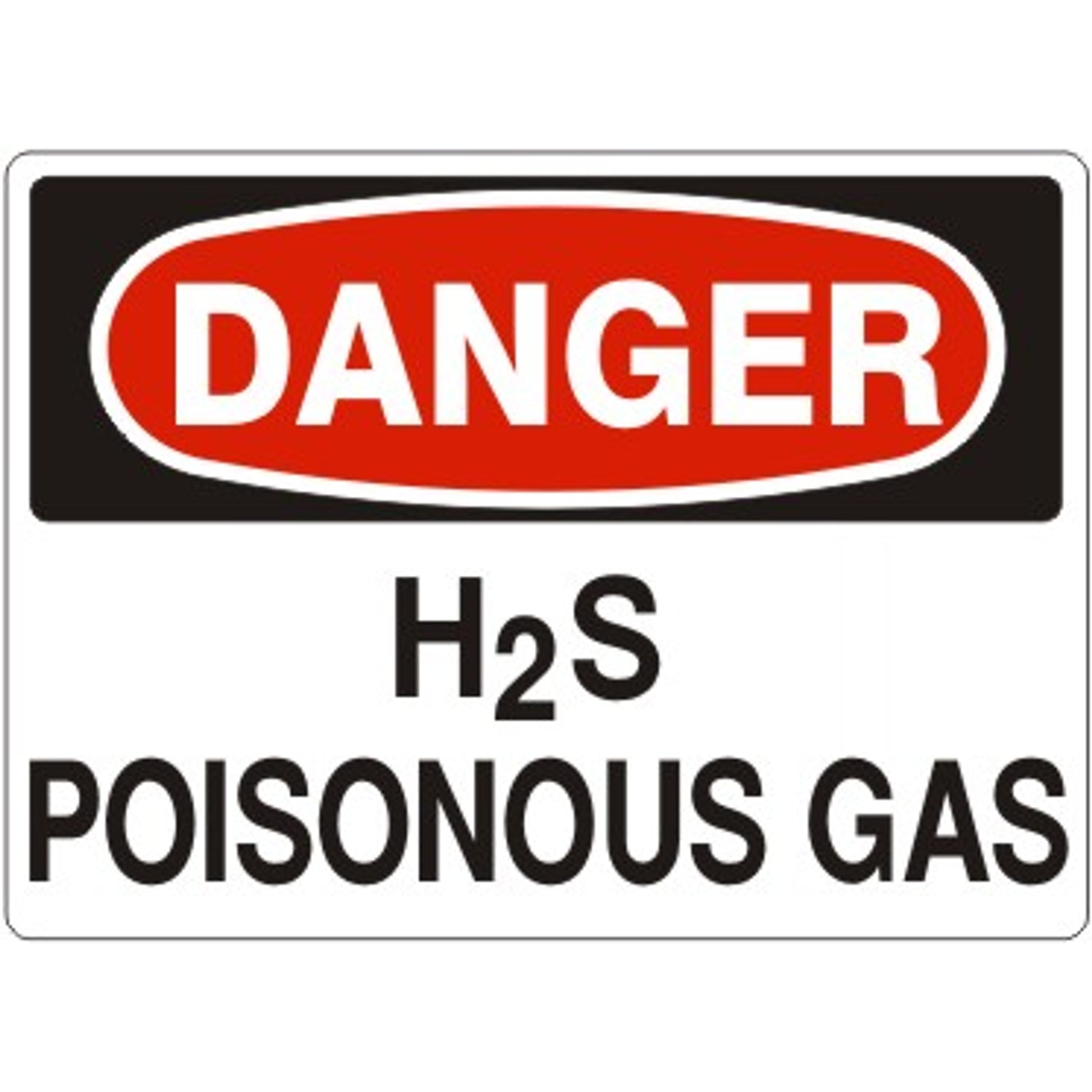 H2S POISONOUS GAS - DANGER SIGN - H2S POISONOUS GAS - DANGER SIGN, 14X20, Adhesive Vinyl