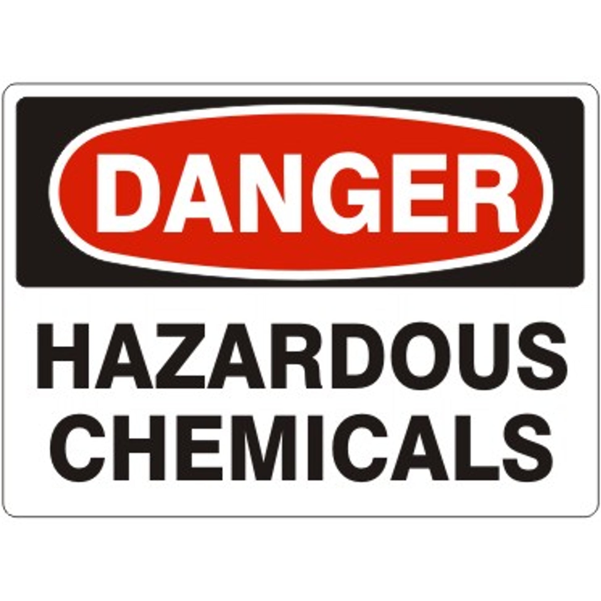 HAZARDOUS CHEMICALS - DANGER SIGN - HAZARDOUS CHEMICALS - DANGER SIGN, 14X20, Adhesive Vinyl