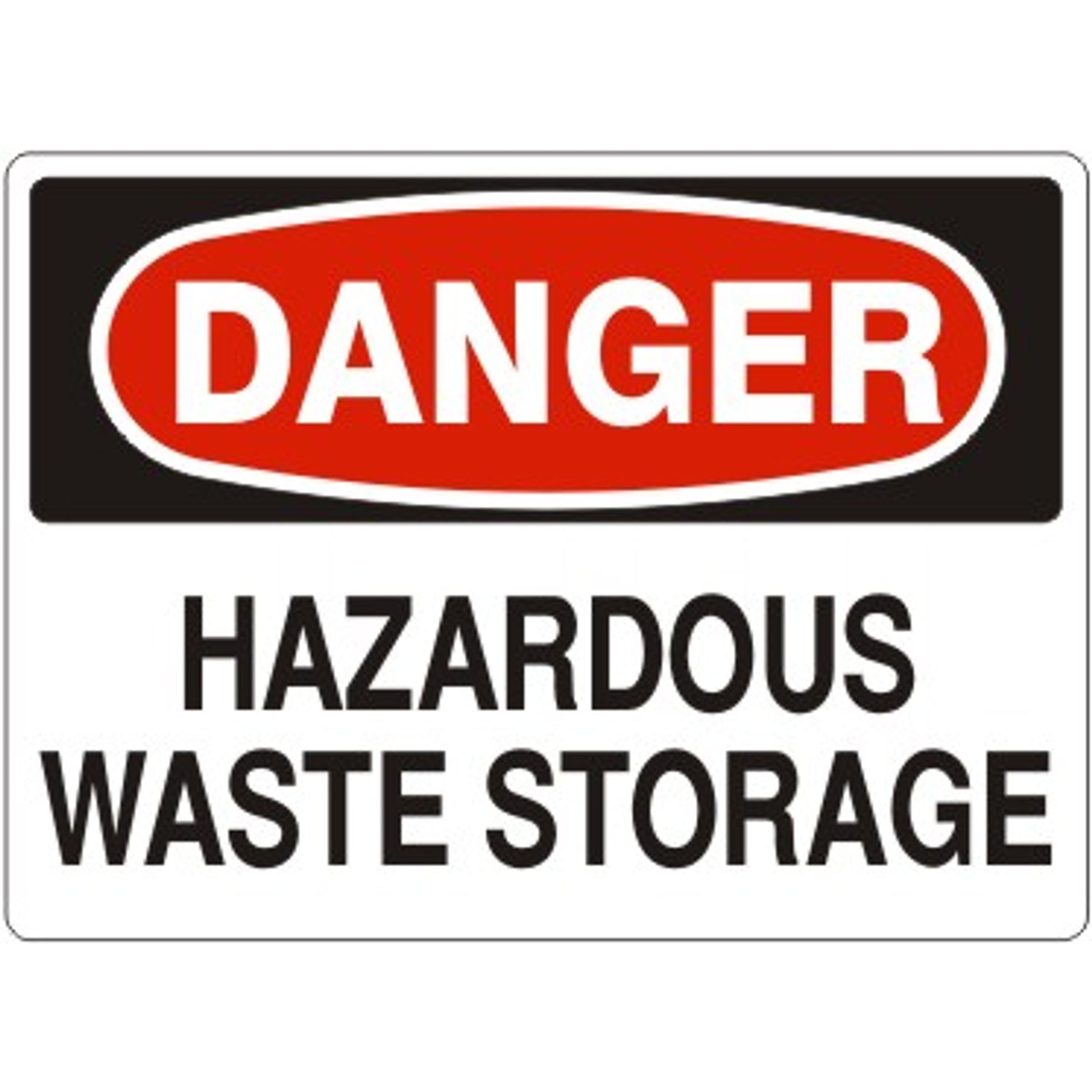 HAZARDOUS WASTE STORAGE - DANGER SIGN - HAZARDOUS WASTE STORAGE - DANGER SIGN, 14X20, Adhesive Vinyl