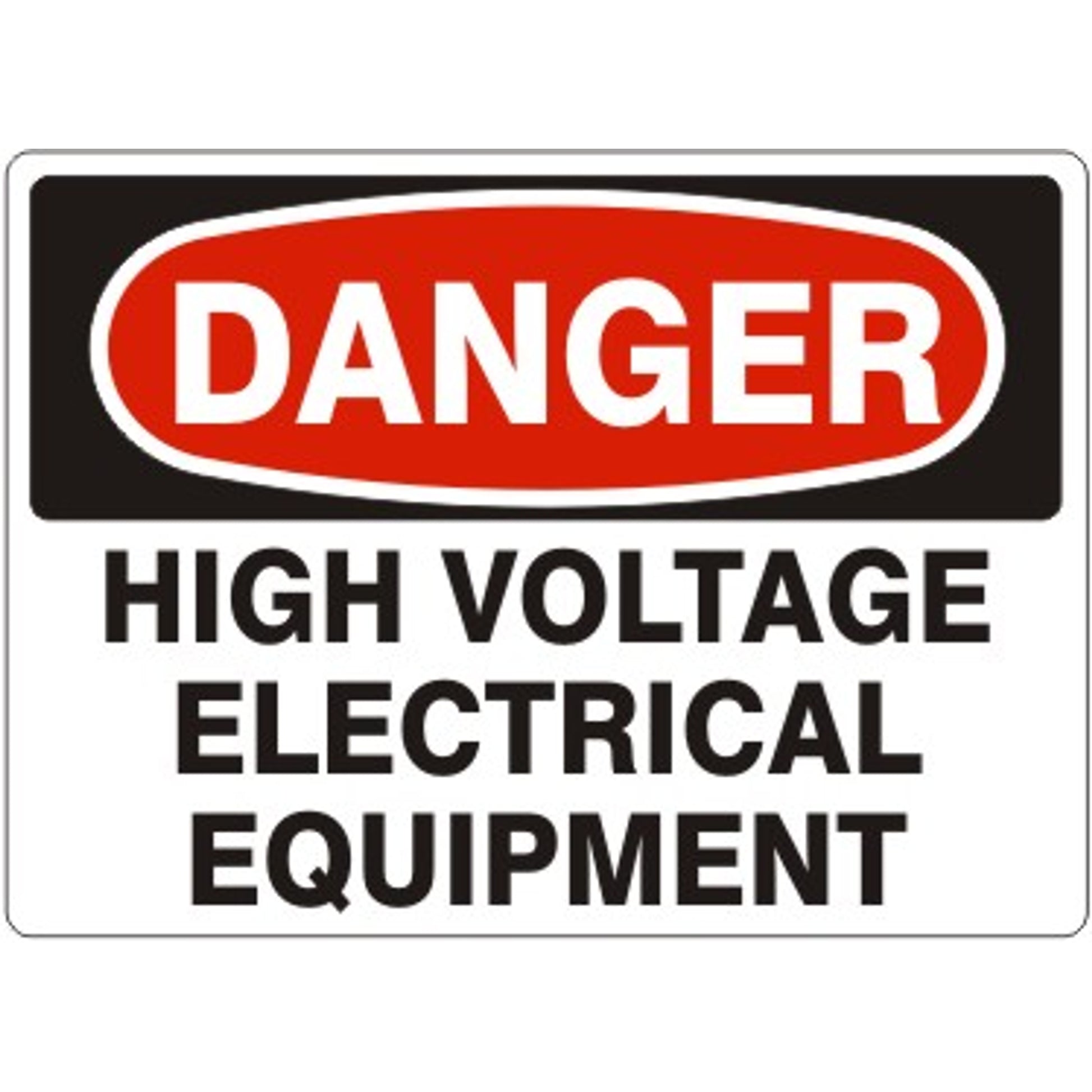 HIGH VOLTAGE ELECTRICAL EQUIPMENT - DANGER SIGN - HIGH VOLTAGE ELECTRICAL EQUIPMENT - DANGER SIGN, 14X20, Adhesive Vinyl