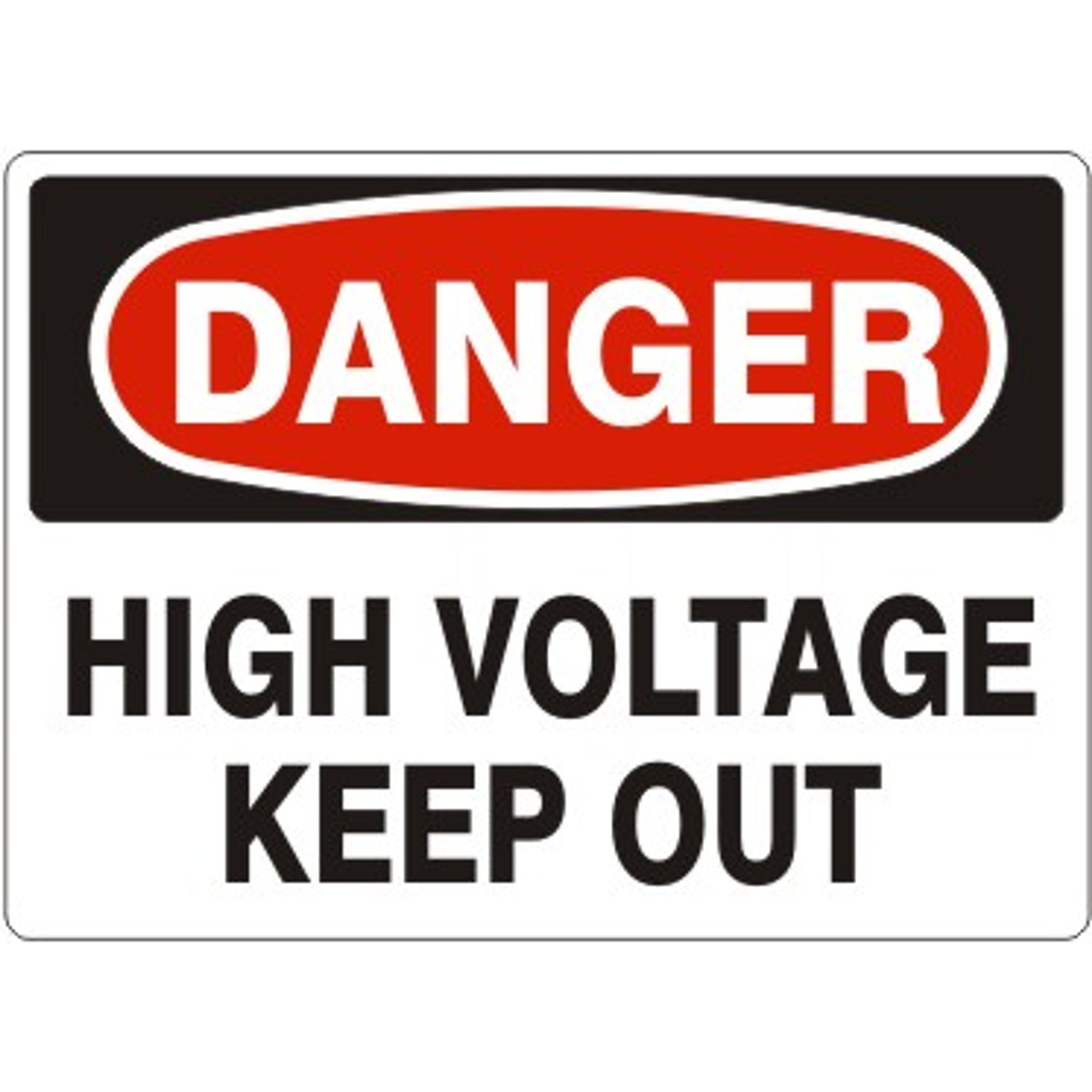 HIGH VOLTAGE KEEP OUT - DANGER SIGN - HIGH VOLTAGE KEEP OUT - DANGER SIGN, 14X20, Adhesive Vinyl