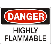 HIGHLY FLAMMABLE - DANGER SIGN - HIGHLY FLAMMABLE - DANGER SIGN, 14X20, Adhesive Vinyl