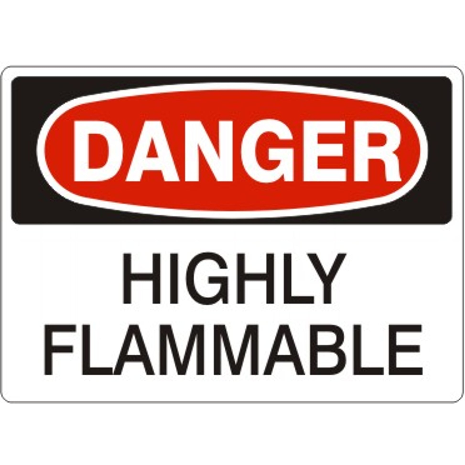HIGHLY FLAMMABLE - DANGER SIGN - HIGHLY FLAMMABLE - DANGER SIGN, 14X20, Adhesive Vinyl