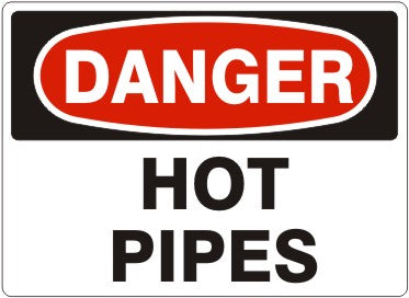 HOT PIPES - DANGER SIGN