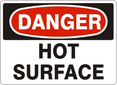 HOT SURFACE - DANGER SIGN