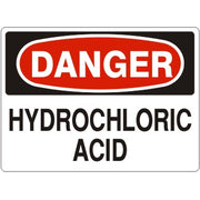 HYDROCHLORIC ACID - DANGER SIGN - HYDROCHLORIC ACID - DANGER SIGN, 14X20, Adhesive Vinyl
