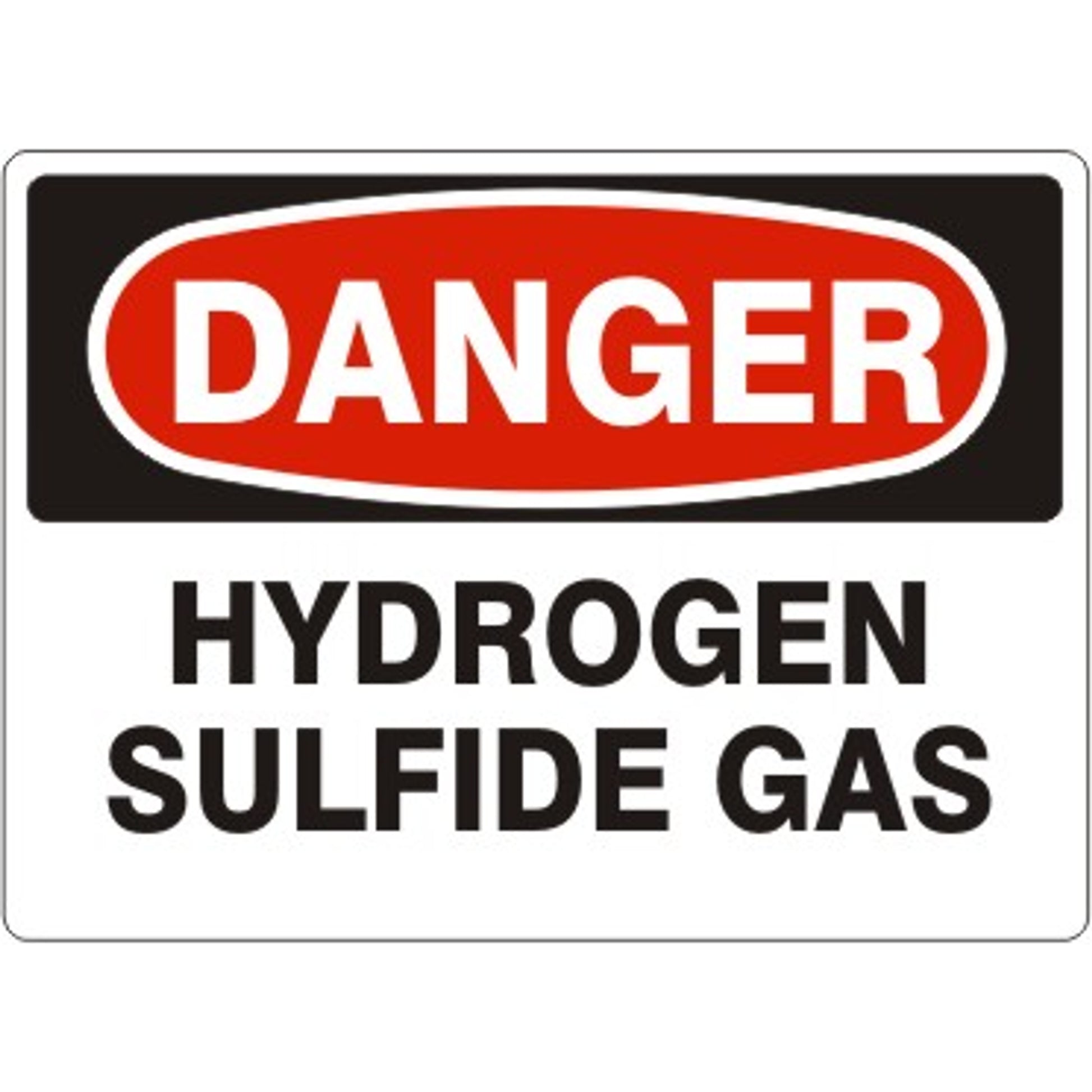 HYDROGEN SULFIDE GAS - DANGER SIGN - HYDROGEN SULFIDE GAS - DANGER SIGN, 14X20, Adhesive Vinyl