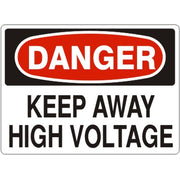 KEEP AWAY HIGH VOLTAGE - DANGER SIGN - KEEP AWAY HIGH VOLTAGE - DANGER SIGN, 14X20, Adhesive Vinyl