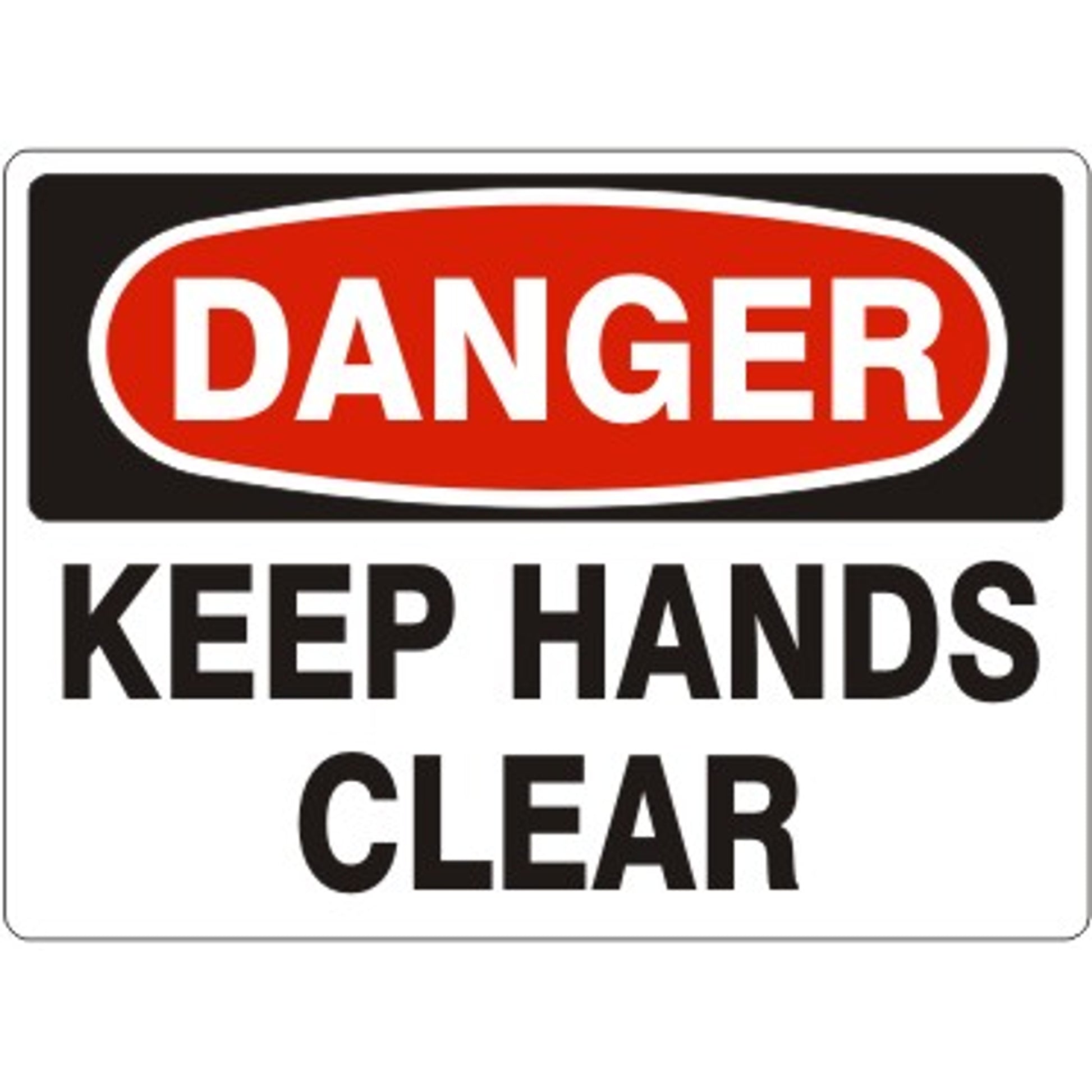 KEEP HANDS CLEAR - DANGER SIGN - KEEP HANDS CLEAR - DANGER SIGN, 14X20, Adhesive Vinyl
