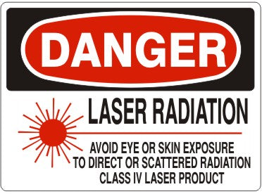 LASER RADIATION AVOID EYE OR SKIN EXPOSURE TO DIRECT OR - DANGER SIGN