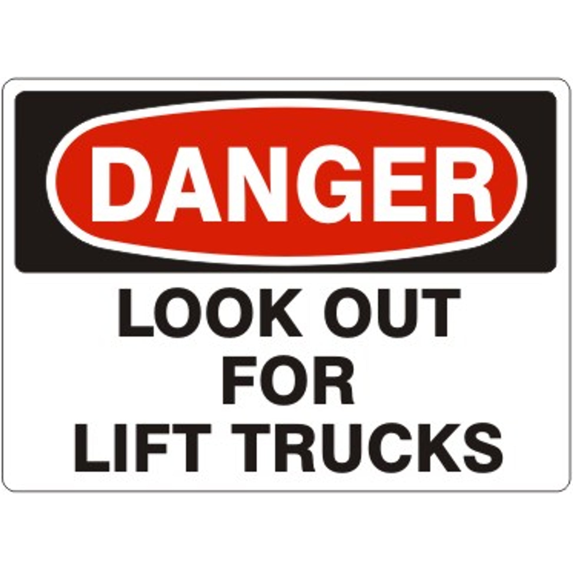LOOK OUT FOR FORKLIFTS - DANGER SIGN - LOOK OUT FOR FORKLIFTS - DANGER SIGN, 14X20, Adhesive Vinyl
