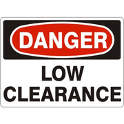 LOW CLEARANCE - DANGER SIGN - LOW CLEARANCE - DANGER SIGN, 14X20, Adhesive Vinyl