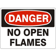NO OPEN FLAMES - DANGER SIGN - NO OPEN FLAMES - DANGER SIGN, 14X20, Adhesive Vinyl