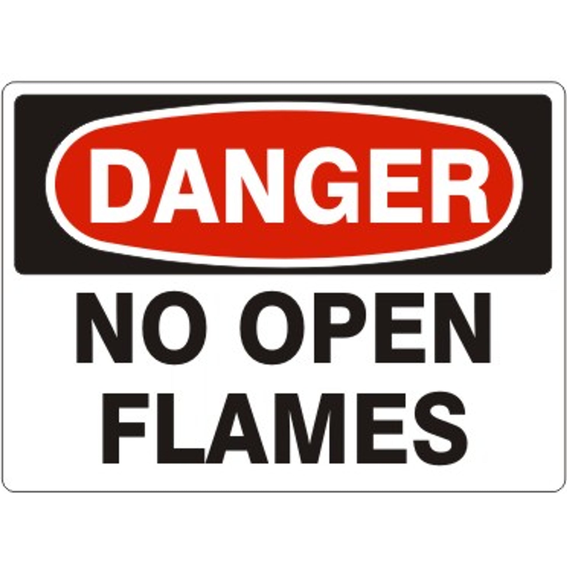 NO OPEN FLAMES - DANGER SIGN - NO OPEN FLAMES - DANGER SIGN, 14X20, Adhesive Vinyl