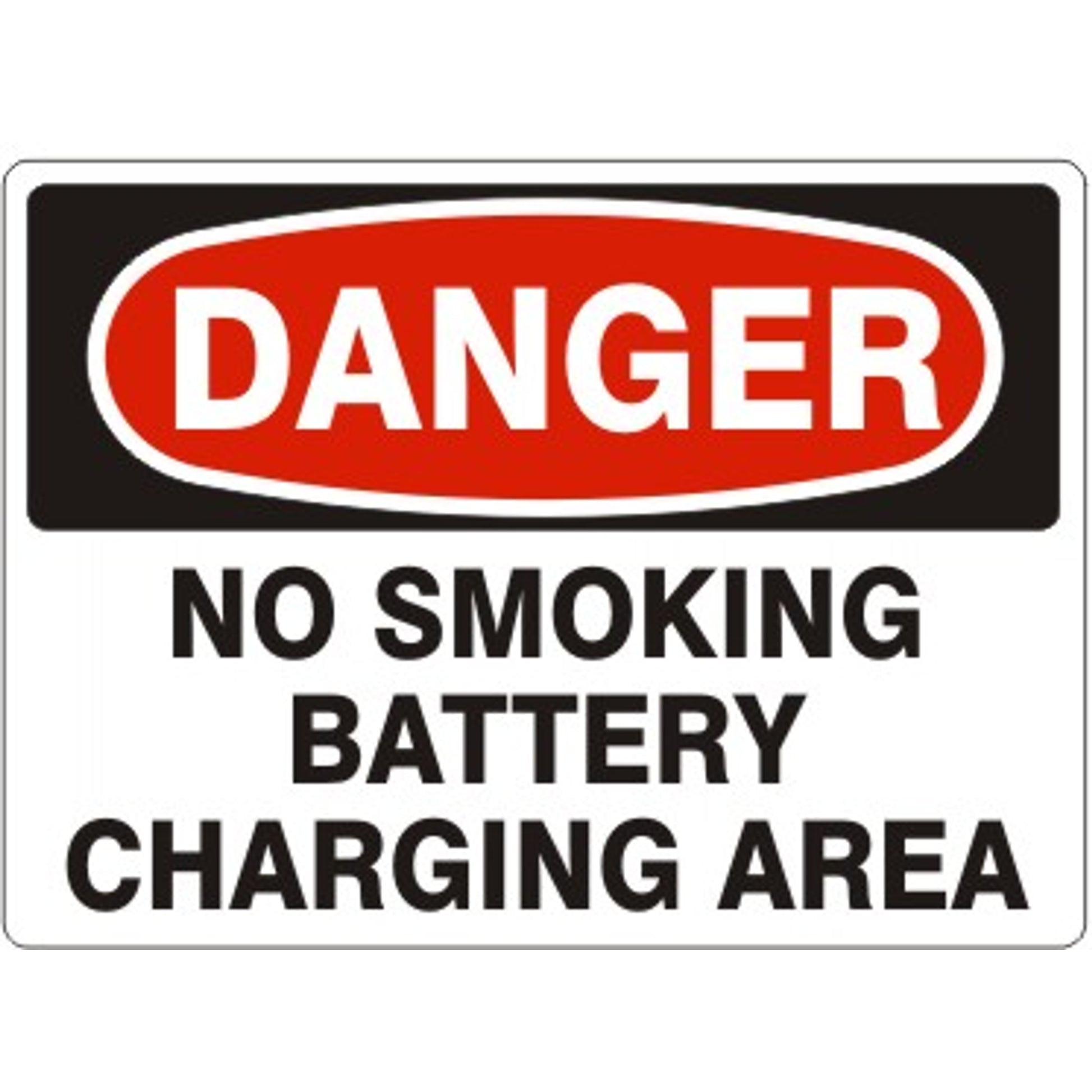 DANGER SIGN - NO SMOKING  BATTERY CHARGING AREA - DANGER SIGN - NO SMOKING  BATTERY CHARGING AREA, 14X20, Plastic (.040)