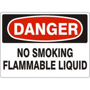 NO SMOKING FLAMMABLE LIQUID - DANGER SIGN - NO SMOKING FLAMMABLE LIQUID - DANGER SIGN, 14X20, Adhesive Vinyl