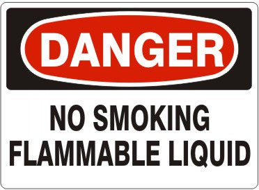 NO SMOKING FLAMMABLE LIQUID - DANGER SIGN