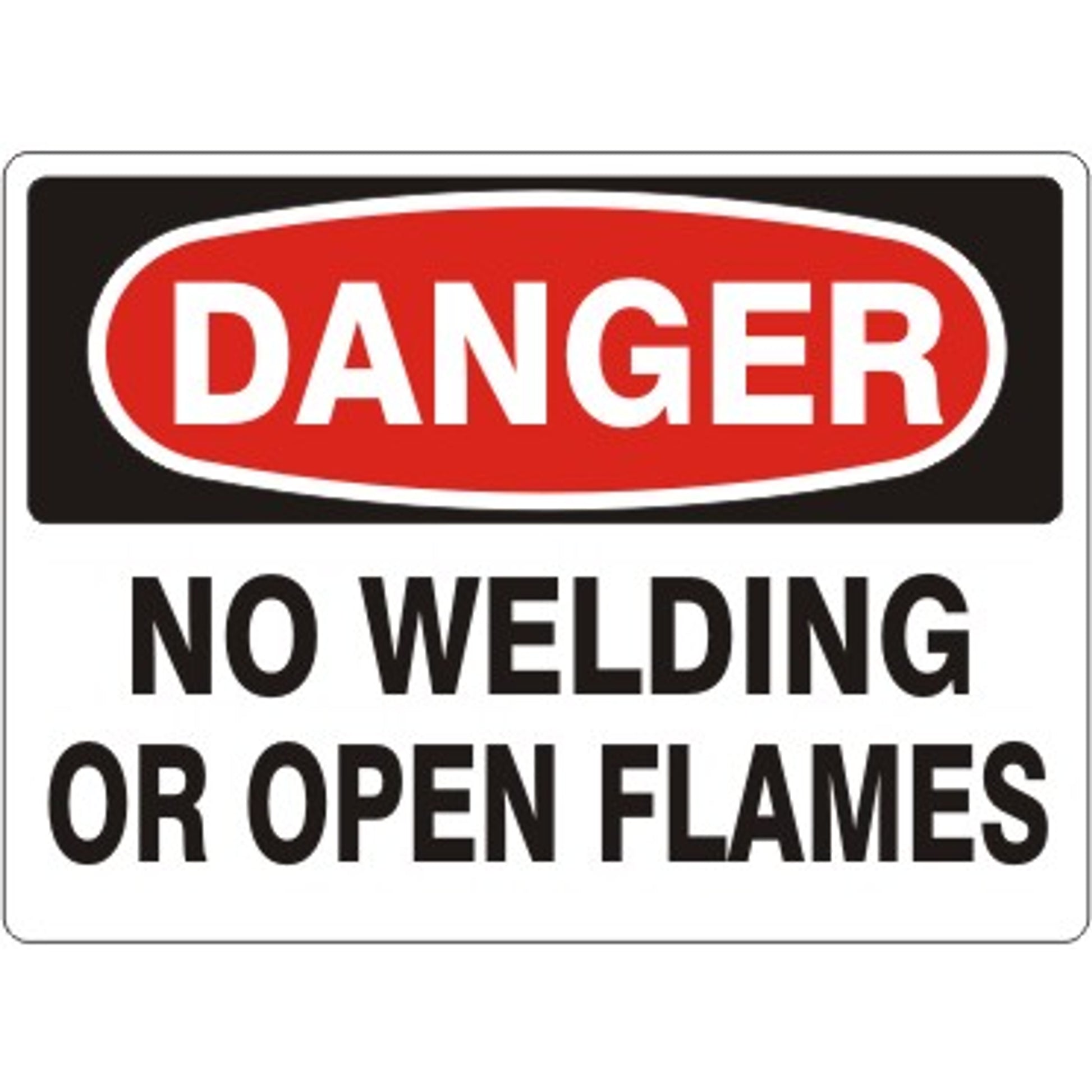 NO WELDING OR OPEN FLAMES - DANGER SIGN - NO WELDING OR OPEN FLAMES - DANGER SIGN, 14X20, Adhesive Vinyl