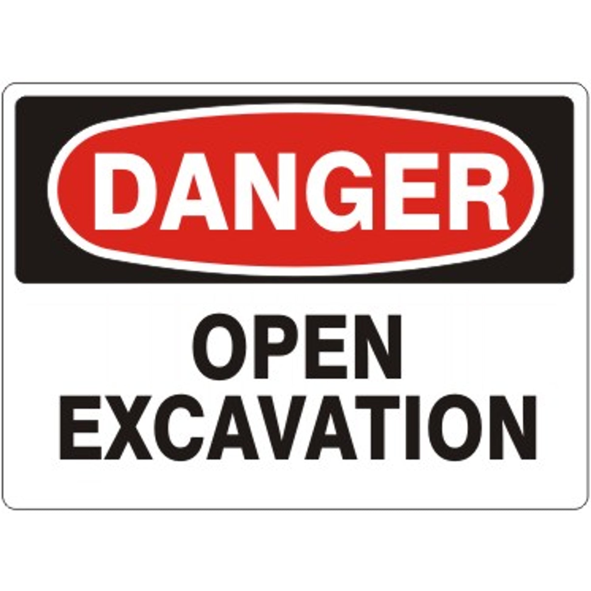 OPEN EXCAVATION - DANGER SIGN - OPEN EXCAVATION - DANGER SIGN, 14X20, Adhesive Vinyl