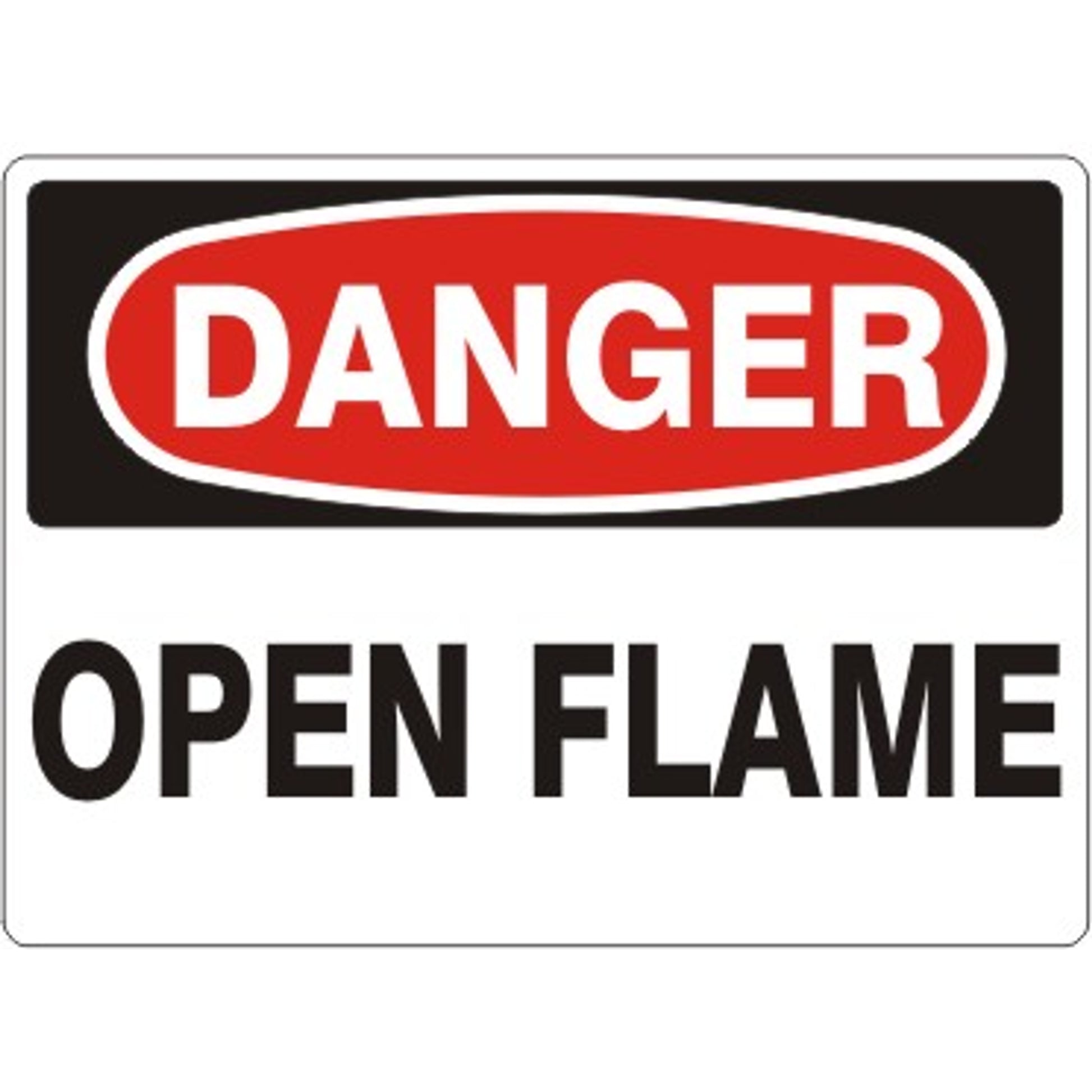 OPEN FLAME - DANGER SIGN - OPEN FLAME - DANGER SIGN, 14X20, Adhesive Vinyl