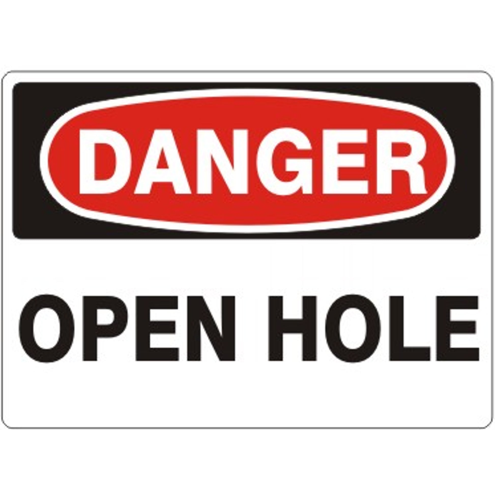 OPEN HOLE - DANGER SIGN - OPEN HOLE - DANGER SIGN, 14X20, Adhesive Vinyl