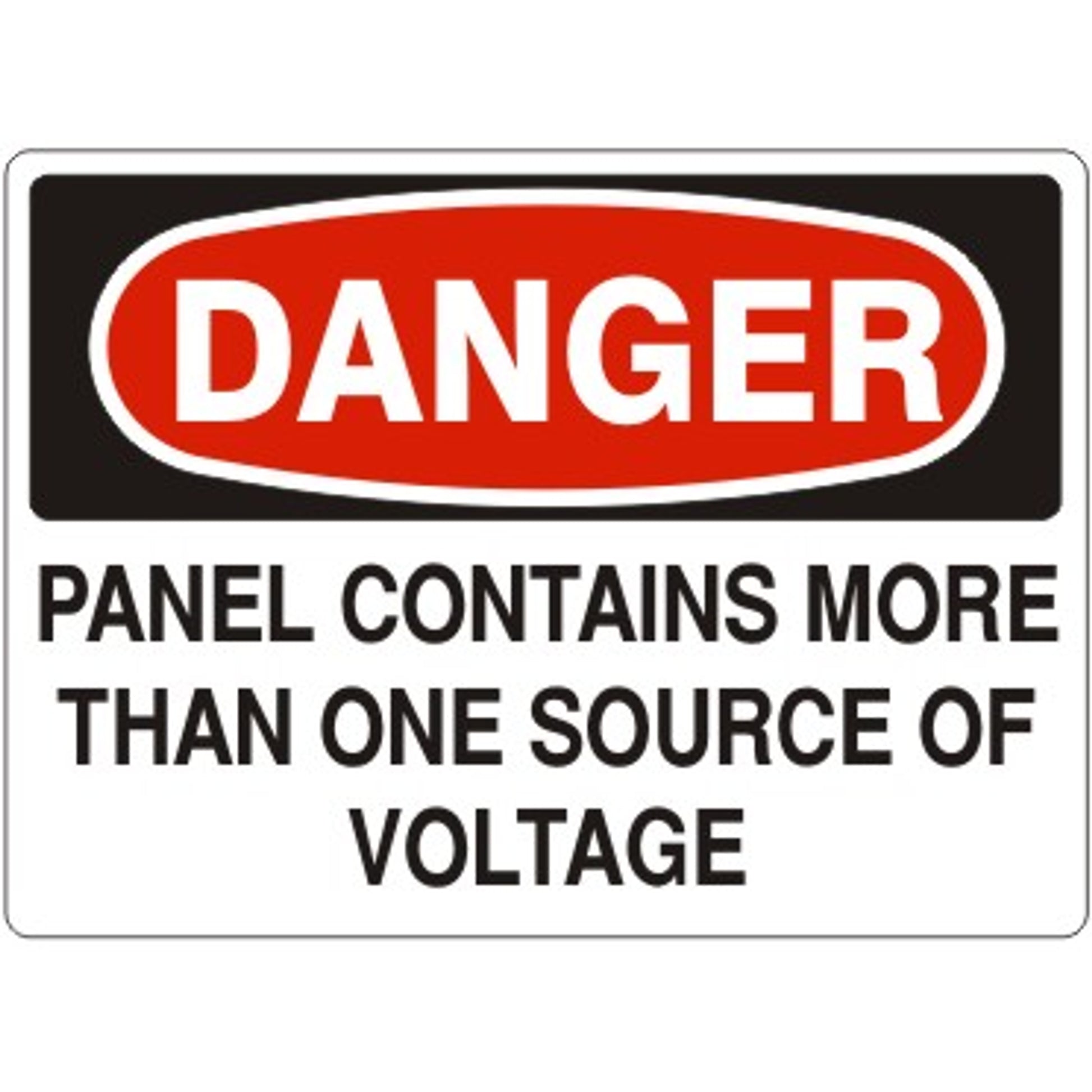 PANEL CONTAINS MORE THAN ONE SOURCE OF VOLTAGE - DANGER SIGN - PANEL CONTAINS MORE THAN ONE SOURCE OF VOLTAGE - DANGER SIGN, 14X20, Adhesive Vinyl