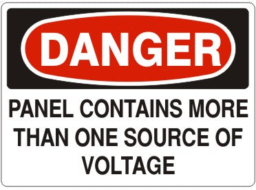 PANEL CONTAINS MORE THAN ONE SOURCE OF VOLTAGE - DANGER SIGN