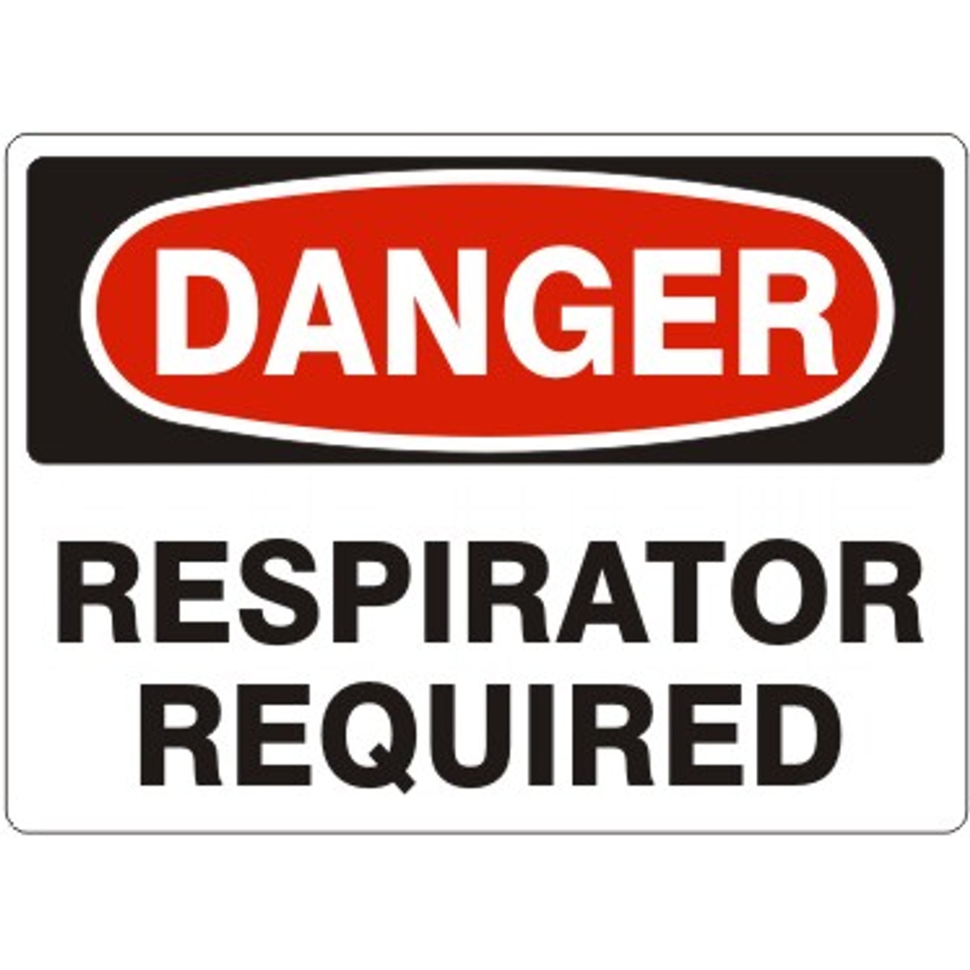 RESPIRATOR REQUIRED - DANGER SIGN - RESPIRATOR REQUIRED - DANGER SIGN, 14X20, Adhesive Vinyl