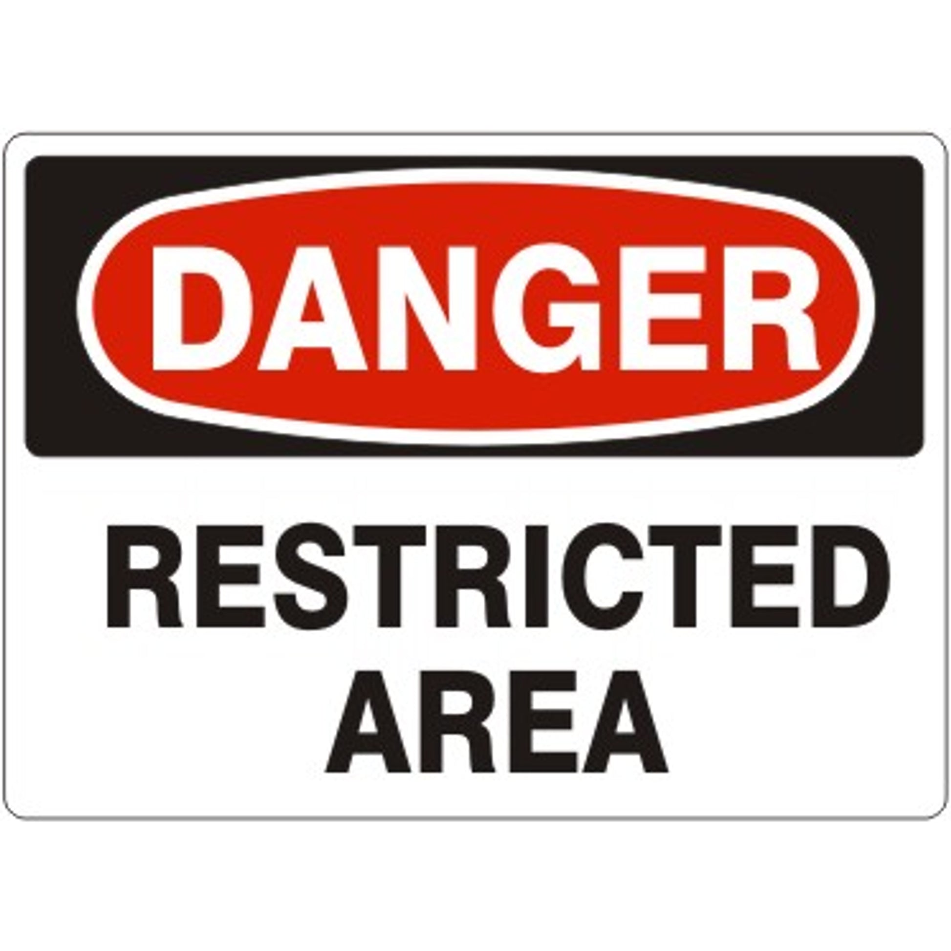 RESTRICTED AREA - DANGER SIGN - RESTRICTED AREA - DANGER SIGN, 14X20, Adhesive Vinyl