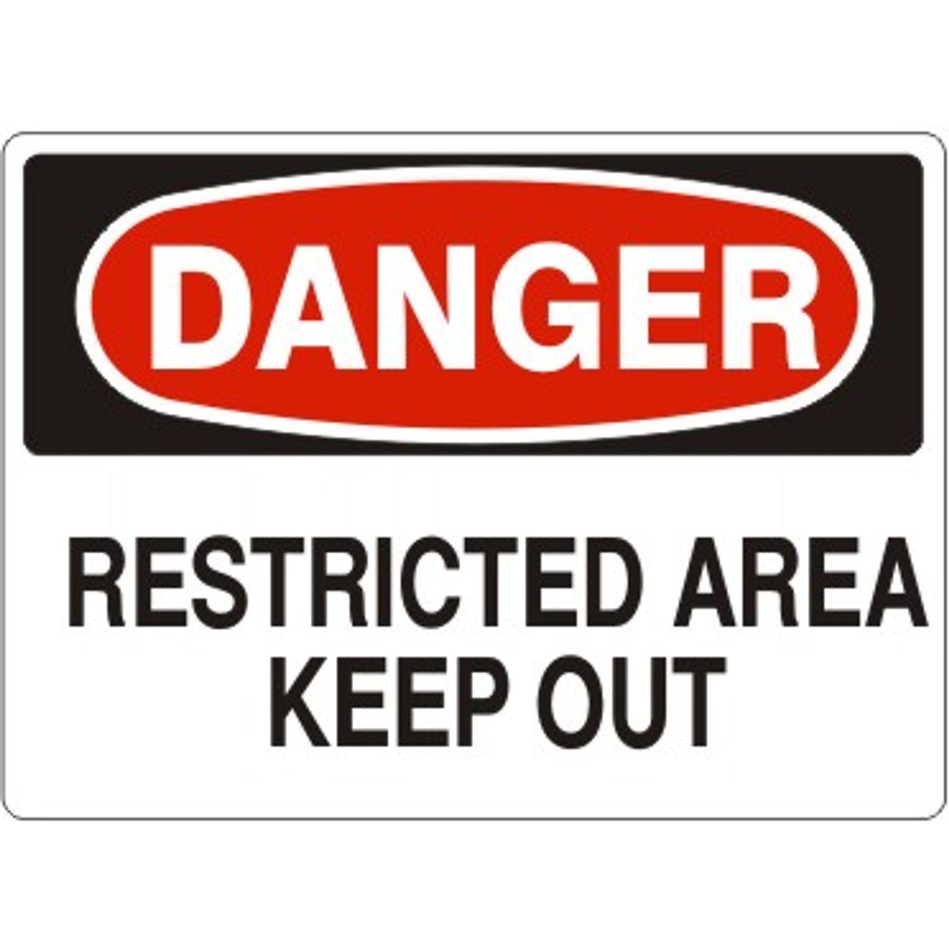 RESTRICTED AREA KEEP OUT - DANGER SIGN - RESTRICTED AREA KEEP OUT - DANGER SIGN, 14X20, Adhesive Vinyl