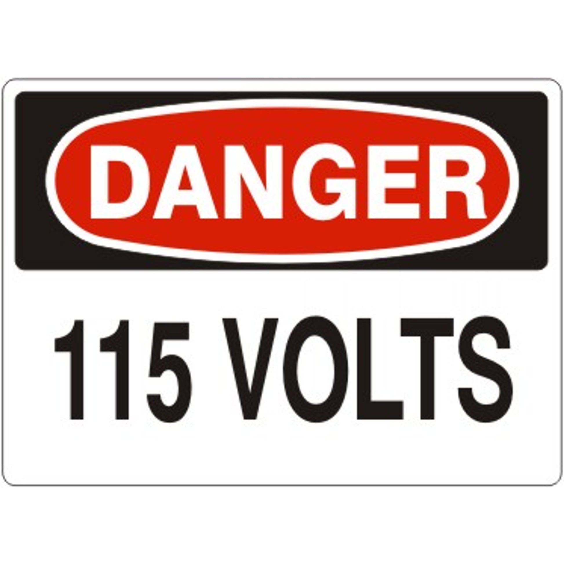 DANGER SIGN - 115 VOLTS - DANGER SIGN - 115 VOLTS, 14X20, Adhesive Vinyl