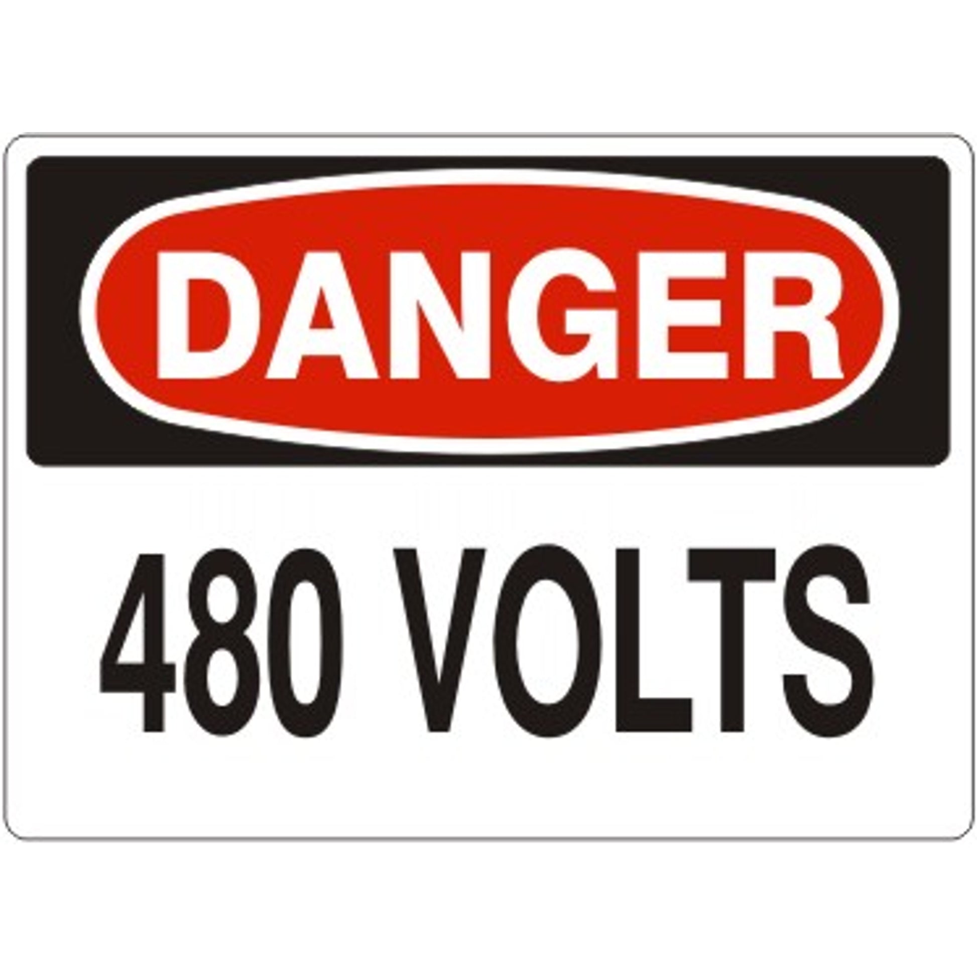 480 VOLTS - DANGER SIGN - 480 VOLTS - DANGER SIGN, 14X20, Adhesive Vinyl