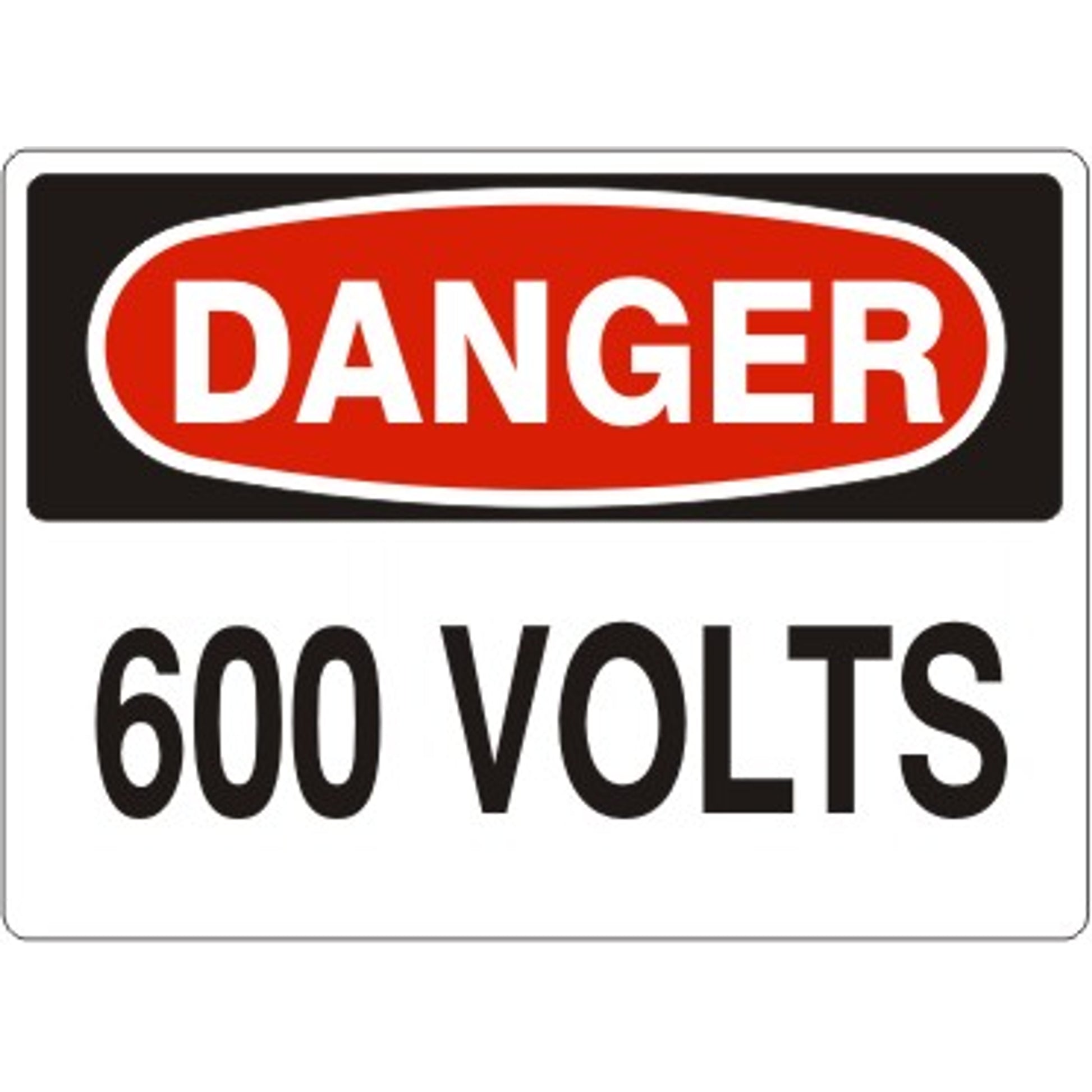 600 VOLTS - DANGER SIGN - 600 VOLTS - DANGER SIGN, 14X20, Adhesive Vinyl