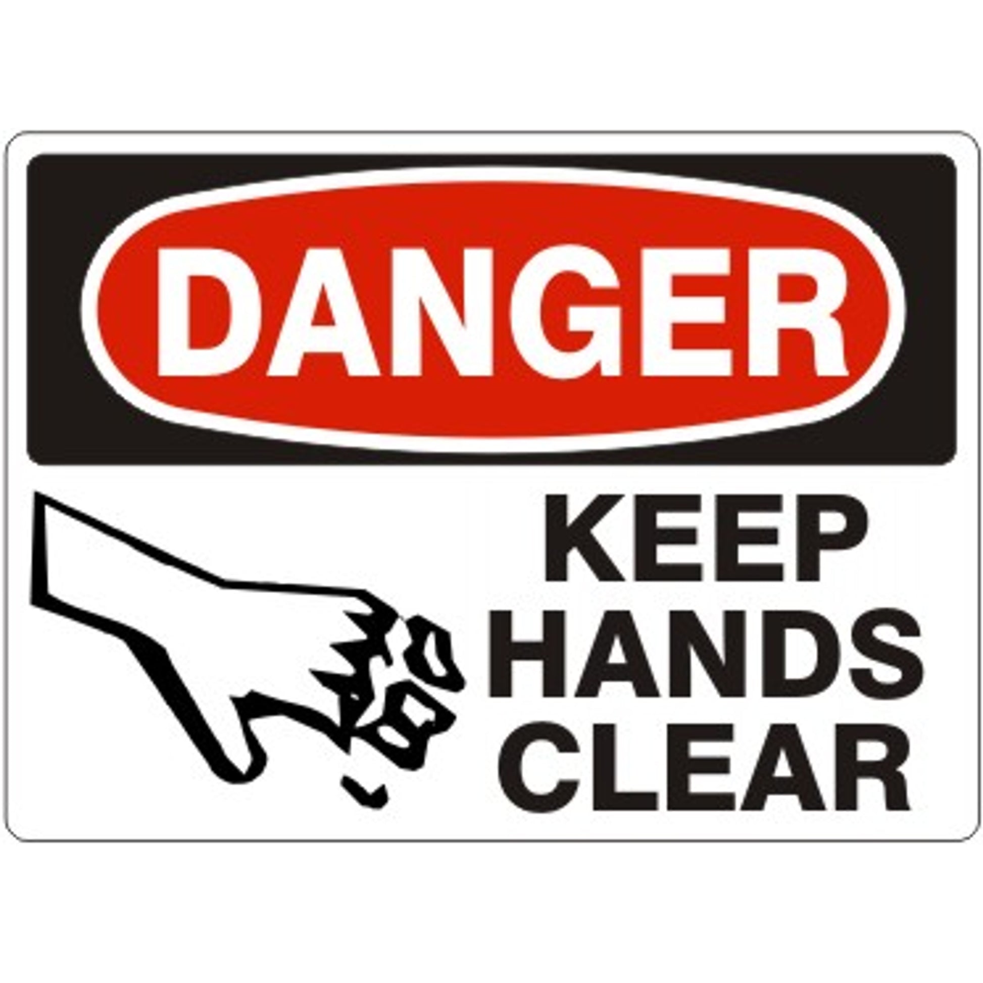 KEEP HANDS CLEAR CUT FINGER PICTO - DANGER SIGN - KEEP HANDS CLEAR CUT FINGER PICTO - DANGER SIGN, 14X20, Adhesive Vinyl