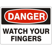 WATCH YOUR FINGERS - DANGER SIGN - WATCH YOUR FINGERS - DANGER SIGN, 14X20, Adhesive Vinyl